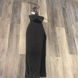 Hera Collection Sparkling Black Backless Dress